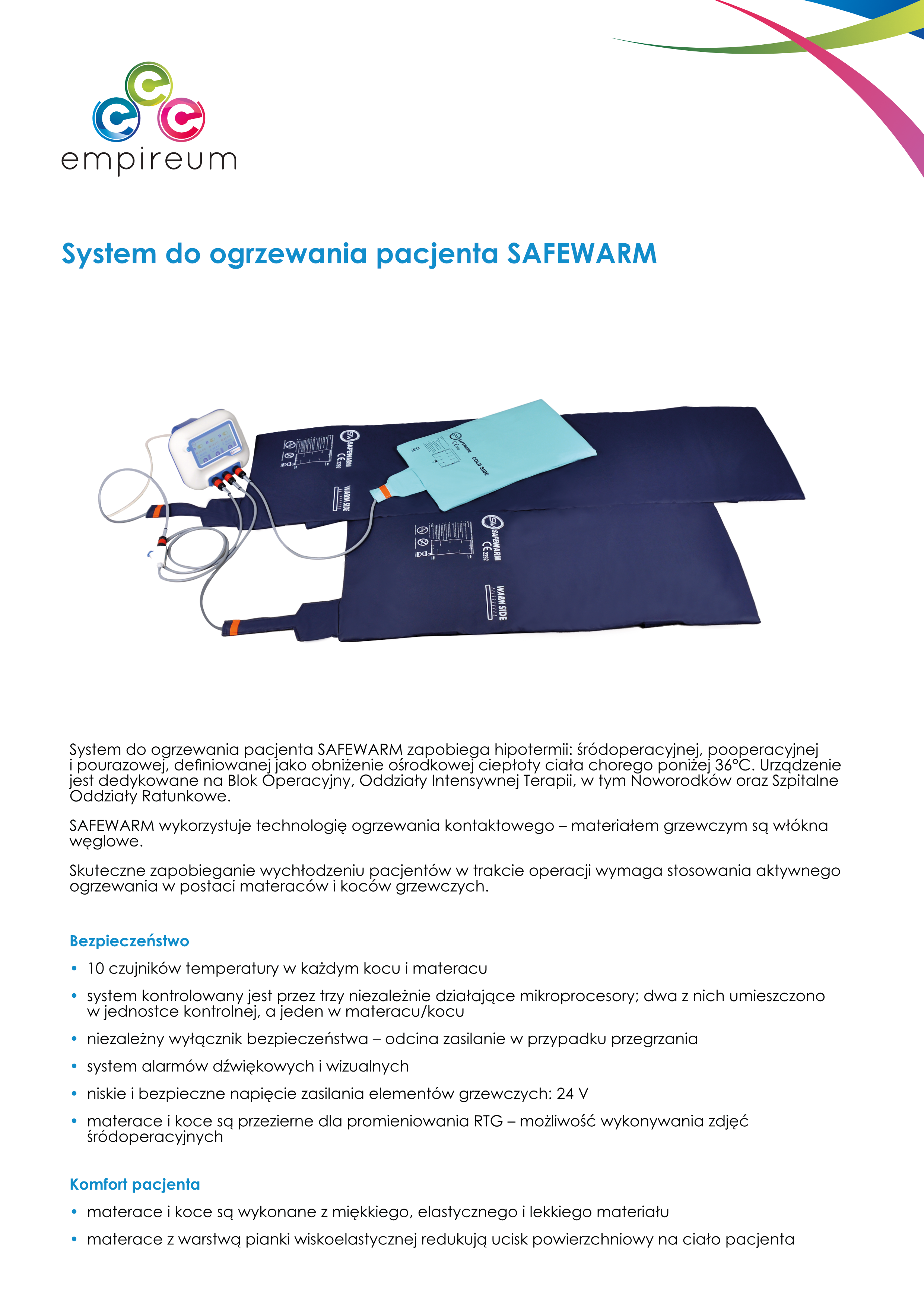 System ogrzewania pacjenta Safewarm